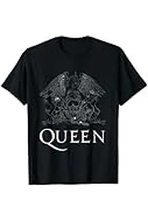 Queen Logotipo oficial de Classic Crest, color blanco Camiseta