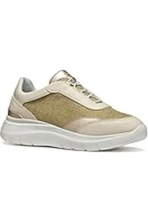Geox D PLUMMERY A, Zapatillas Mujer, Lt Gold/Papyrus, 41 EU