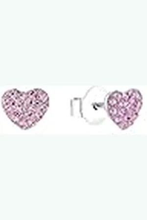 Prinzessin Lillifee Pendientes de plata de ley 925 para niñas, con Preciosa, 0,6 cm, plata, corazón, en caja de regalo, 2036979