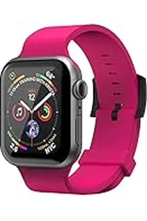 Superdry Correa de reloj compatible con Apple Watch, correa de tejido de nailon, cómoda y flexible, ideal para deportes, fitness, correr, 42/44 mm, color rosa, Nailon Silicona