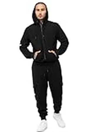 Lonsdale London Chándal capucha corte recto ROSSLEA, Negro/Blanco, XXL, 117601