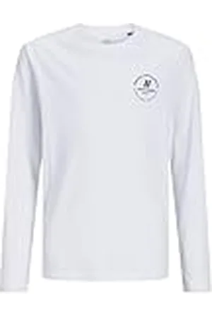 JACK&JONES JUNIOR JJESWIFT tee LS Noos MNI Camisa Manga Larga, White, 110 para Niños