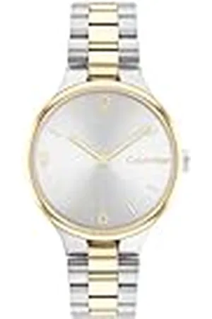 Calvin Klein Reloj Analógico de Cuarzo para Mujer Colección Linked Bracelet 32MM con Correa de Acero Inoxidable Bicolor - 25200132