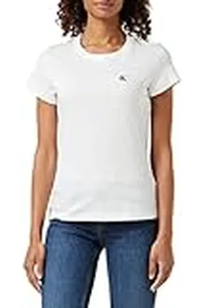 Calvin Klein Jeans Mujer Camiseta Manga Corta Ck Embroidery Cuello Redondo, , XXS