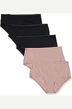 Amazon Ropa interior de corte medio alto (disponible en tallas grandes) Mujer, Pack de 6, , 3XL Grande