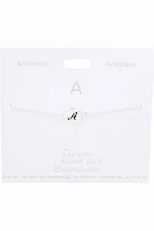Depesche 4715-001 - Pulsera para mujer con dije de letra A, bañada en , longitud variable, 15-20 cm, ideal como regalo para pareja, mejor novia, esposa, 15 centimeters, Metal