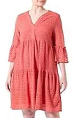 VERO MODA Vmhoney Wvn-Túnica de Encaje con Cuello en V, 3/4 Vestido Midi, , L para Mujer