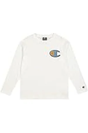 Champion Legacy Play With Graphics B (306912) - Camiseta de manga larga con cuello redondo, Marshmallow (STR), 5-6 años (XS) Niños FW24