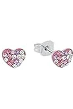 Prinzessin Lillifee Pendientes de plata de ley 925 para niñas, con Preciosa, 0,6 cm, plata, corazón, en caja de regalo, 2013168