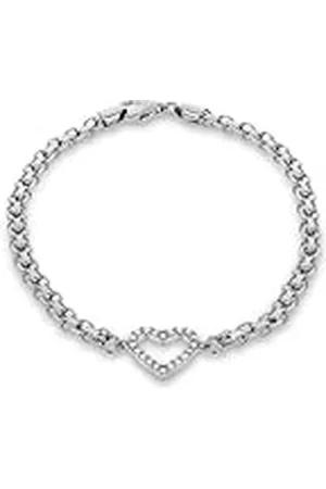 Amazon Pulsera de Corazón con Circonitas Cúbicas de de Ley Bañada en Oro de 14 Quilates
