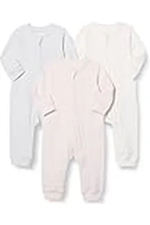 Amazon Pelele sin Pies de Algodón con Cremallera en La Parte Delantera Unisex Bebés, Pack de 3, , 3-6 Meses