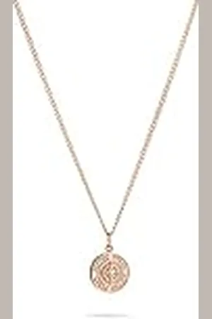 Fynch-Hatton Collar con colgante de moneda Northstar de acero inoxidable, 50 cm, Acero inoxidable, No es una piedra preciosa