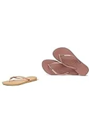 Havaianas Slim, Chanclas Mujer, Pink Gold, 37/38 EU Slim Brasil Logo, Chanclas Mujer, Color: Crocus Rose, Talla: 37/38 EU