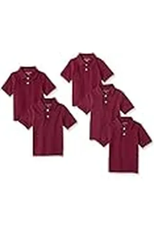 Amazon Polos de piqué de Manga Corta Niño, Pack de 5, , 11-12 años