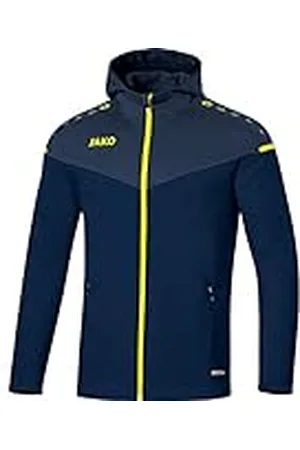 Jako Champ 2.0 Sudadera con Capucha para niños, Infantil, Azul Marino/Azul Oscuro/Amarillo neón, 128