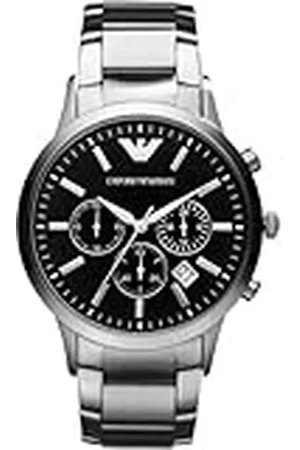 Emporio Armani Reloj Hombre, Movimiento cronógrafo, 43mm Plata / Acero Caja de acero con correa de acero, AR2434