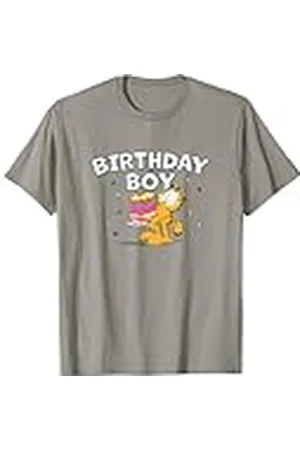 Garfield Birthday Boy Cake & Confetti Celebration Logo Camiseta