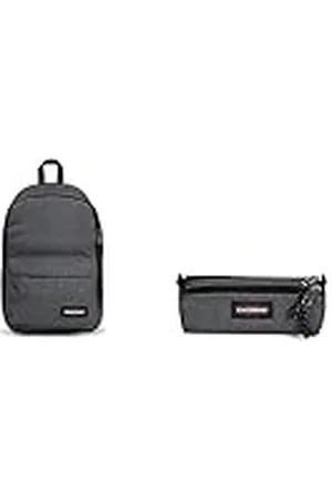 Eastpak Out of Office Mochila, 44 cm, 27 L, (Black Denim) & Double Benchmark Estuche, 21 cm, Gris (Black Denim)
