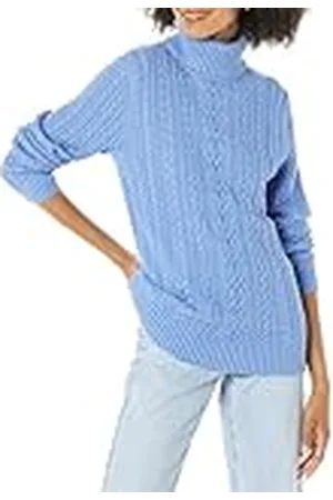 Amazon Jersey de Cuello Vuelto y Punto Cable de Tipo Pescador (Disponible en Tallas Grandes) Mujer, , S