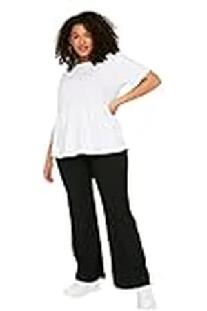 Trendyol Women Normal Waist Leg Flare Plus Size Trousers Pantalones, , 5XL Grande para Mujer