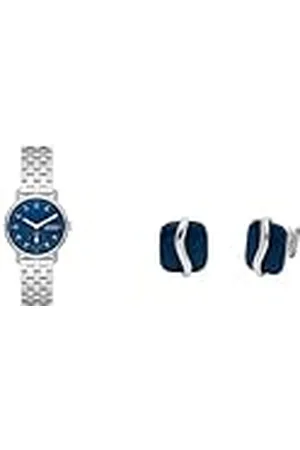 Skagen Reloj Mujer Kuppel Lille y Pendientes Sofie Sea Glass, Acero Inoxidable Plata, Set