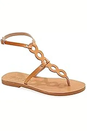 Emmanuela Handcrafted For You Emmanuela Sandalias planas de piel hechas a mano, zapatos de verano con cortes de pasaje para mujer, sandalias de tiras con puntera partida y correas ajustables, , 41