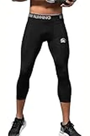 MEETWEE Leggings Hombre, 3/4 Mallas Running Pantalón de Compresión Pantalones Deporte para Fitness Yoga