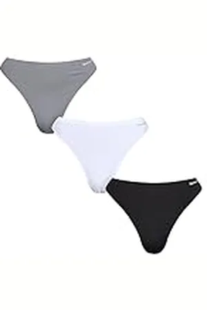 Reebok Mujer Tanga Negro/Blanco/Gris Paquete de 3 Pequeño