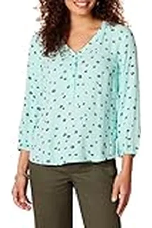 Amazon Camisa Popover con Botones y Mangas 3/4 Mujer, , XXL