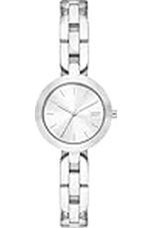 DKNY Reloj para mujer City Link, movimiento de tres manecillas, caja de acero inoxidable plateado de 26 mm con correa de acero inoxidable, NY6626