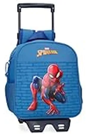 Marvel Joumma Spiderman vigilante Mochila Preescolar con Carro Azul 23x25x10 cms Poliéster 5,25L