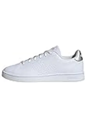 adidas Mujer Advantage Base Court Lifestyle Shoes, Cloud White/Cloud White/Silver, 43 1/3 EU