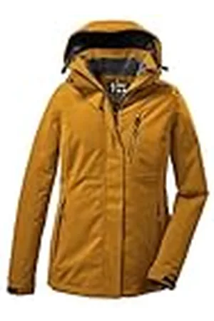 Killtec Mujer Chaqueta funcional/chaqueta de invierno con capucha con cremallera KOW 140 WMN JCKT, dunkelsenf, 36, 37411-000