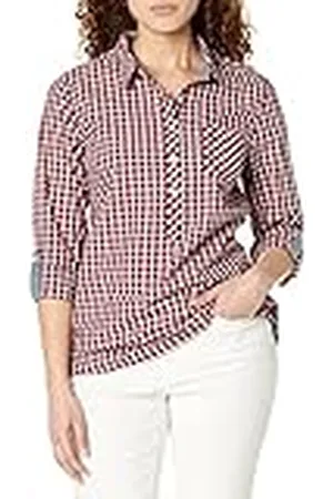 Tommy Hilfiger Bluse Casual Check Roll Tab Ärmel Langarm Camisa, , S Mujeres