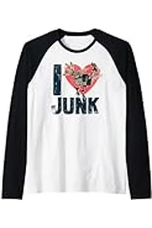 Clangers The Iron Chicken Me encanta Heart Junk Retro Camiseta Manga Raglan