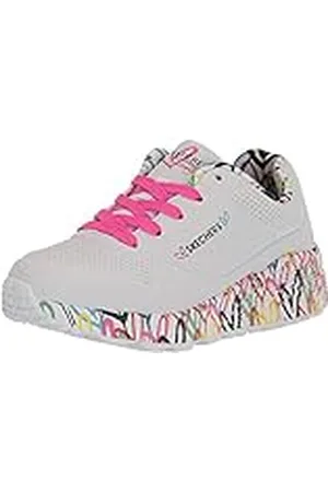 Skechers Uno Lite Lovely Luv, Zapatillas de Deporte, Blanco (White Synthetic H Pink Trim), 31 EU