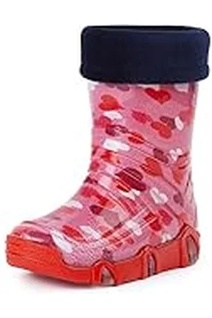 Ladeheid Botas de goma para niños forradas Swk, Corazón rosa., 35/36 EU
