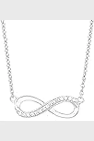 QS by s.Oliver Collar con colgante de de ley 925 collar de las señoras, con zirconia cúbica synth., 42+3 cm, , Infinito, Viene en caja de regalo de joyería