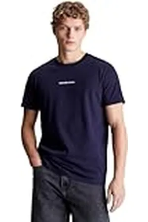 Calvin Klein Jeans Camiseta de Manga Corta para Hombre Monologo Regular de Algodón Orgánico, , XXS