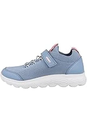 Geox J SPHERICA Girl, Zapatillas para Niñas, Indigo/LT Coral, 35 EU