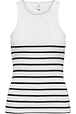 ONLY Top de Tirantes con Cuello Redondo para Mujer, Camiseta de Verano a Rayas, Color: , Talla:M