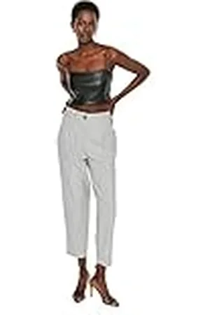 Trendyol Pantalones de Cintura Alta para Mujer, Pierna Recta, Zanahoria, , 40