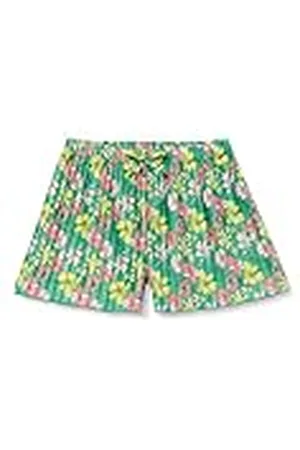 Koton Floral Pleated-Pantalones Cortos con Detalles de Bow-Tie y Cintura elástica, , 5-6 Años para Niñas