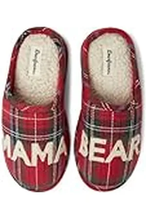 Dearfoams Regalos para mujer a juego para Navidad, día festivo, mamá oso, Tartan, cuadros, 9-10