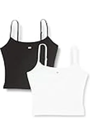 Tommy Hilfiger TJW 2PACK Essential Strap Top DW0DW18148 Otras Camisetas de Punto, Multicolor (White/Black), XL para Mujer