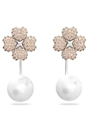 Swarovski Pendientes Ear Jacket Latisha para Mujer, con Baño en Rodio, Cristales , Colección Latisha de