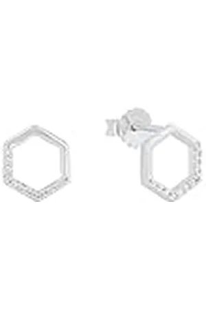 QS by s.Oliver Pendientes de de ley 925 pendientes de las señoras, con zirconia cúbica sinte., 0,9 cm, , Viene en caja de regalo de joyería