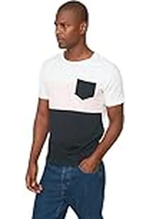 Trendyol Camiseta de Cuello Redondo Slim fit para Hombre, S