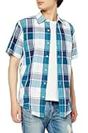 Amazon Camisa de Popelín de Manga Corta de Ajuste Normal Hombre, , M