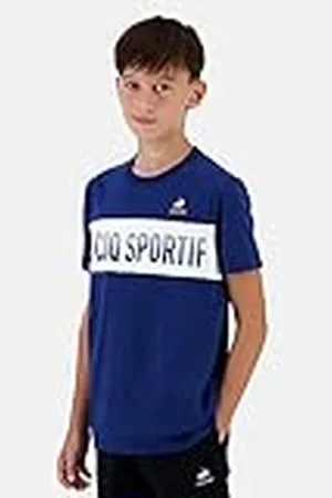 Le Coq Sportif Bat tee SS N°1-Camiseta para niño, Color Azul, Blue Depth/New Optical White, 8 años Unisex niños